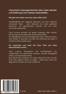 Text über literarische Lebensgeschichten, Liebe, Wandel und Hoffnung, geschrieben von Carla Luciana. Preis: €12,99.