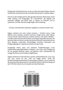 Ein Buch über geniales Business, Impulse für Unternehmer, geschrieben von Regina Lehrkind und Co-Autoren. Preis: €20.00.