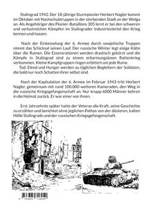 Text über Herbert Nagler und Stalingrad 1942. Darunter eine schwarz-weiße Illustration von Ruinen und einem Panzer.