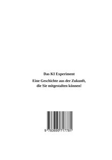 "Das KI Experiment. Eine Geschichte aus der Zukunft, die Sie mitgestalten können!" Darunter ist ein Barcode abgebildet.