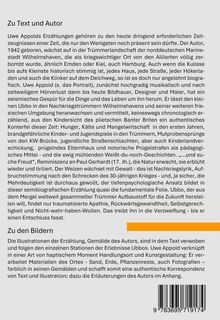 Zu Text und Autor: Appolds Erzählungen sind wichtige Zeitzeugnisse. Beschreibung seiner Kindheit in Nachkriegsdeutschland. 

Zu den Bildern: Illustrationen verknüpfen Text und Kunst, erschaffen authentisches Erlebnis.