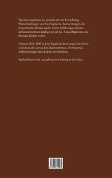 Beschreibung über Einordnung und Schreiben. Erwähnung von Notizen 2024–2025. Sascha Büttner lebt in Limburg. ISBN unten.