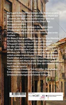 Text über ein Buch, das in Portugal in den 1990ern spielt. Beschreibt Noahs Flucht aus einem vorbestimmten Leben. Hintergrund: Altstadt.