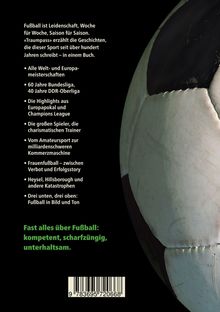 Texte beschreiben Fußball als Leidenschaft. Erwähnen Weltmeisterschaften und Bundesliga. Rechts ein Fußball.