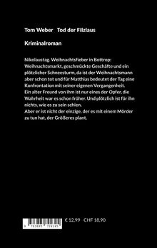 Buchtitel: "Tod der Filzlaus" von Tom Weber, Kriminalroman. Preis: € 12,99 / CHF 18,90. ISBN unten links.