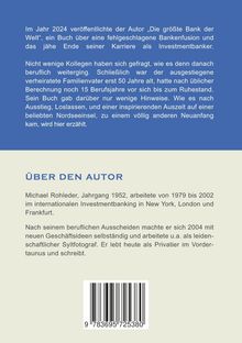 Im Jahr 2024 veröffentlichte der Autor „Die größte Bank der Welt“. ÜBER DEN AUTOR: Michael Rohleder, Jahrgang 1952.