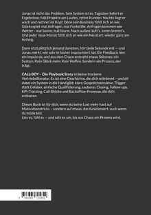 Text über Herausforderungen von Jonas und der Überwindung durch ein System, gefolgt von einer Buchbeschreibung.