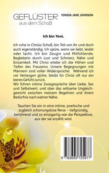 "GEFLÜSTER aus dem Schoß" von Yonida Jane Johnson. Ein persönlicher Text über Yoni und ihre Erlebnisse und Gefühle.