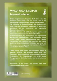 "WALD-YOGA & NATUR bewusst erleben." Eine Erläuterung über Yoga im Wald. Am unteren Rand steht "Self-Publishing."