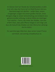 Ein Text beschreibt ein Märchen über einen Jungen namens Hans und einen magischen Farn. Grün, mit einem EAN-Code unten.