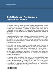 Digital Technology Applications in Online Resale Markets. Dissertation über Computer Vision und Blockchain in Resale Märkten.