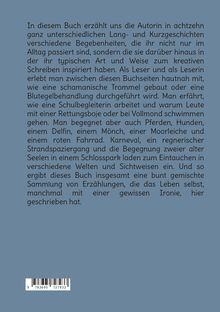 Buchbeschreibung über 18 Geschichten, die alltägliche und kreative Erlebnisse beschreiben. Enthält ISBN mit Strichcode.