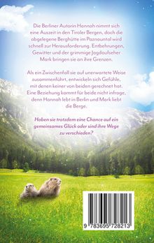 Text über Hannahs Herausforderung in Tirol. Zwei Murmeltiere auf einer grünen Wiese, im Hintergrund Berge und Himmel.