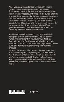 Eine Buchbeschreibung über den Missbrauch von Kindesmissbrauch. Preis: 8,99 €. Unten ein Barcode.