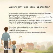 Ein Vater und Kind, Hand in Hand, auf einem Gehweg, mit Häusern im Hintergrund, unter einem Himmel mit weichem Licht.