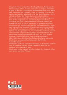 Roter Hintergrund, Text beschreibt das Finale einer Tier-Saga mit Sammy, Paddy und Jonny. Buchcode: 9783695730315. Preis: € 15,99.