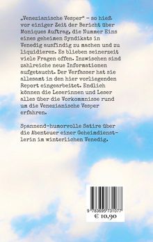 Text über die "Venezianische Vesper" und Geheimnisse in Venedig. Hintergrund: blauer Himmel mit weißen Wolken.