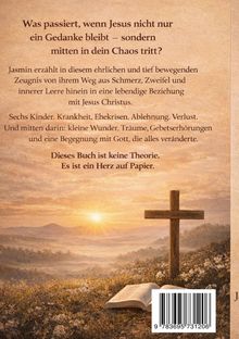 Text über eine Lebensveränderung mit Jesus. Darunter Sonnenuntergang, Kreuz und Bibel in Naturkulisse.