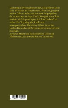 Text beschreibt Lucias Vermächtnis, Klosterleben und Schicksal im Chaos. Sie steht vor Entscheidungen zwischen Macht und Pflicht.
