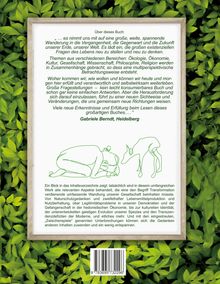 „Über dieses Buch“ beschreibt eine tiefgehende Erkundung existenzieller Themen. Illustration: Mensch und Reh in Linienzeichnung.