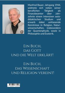 Ein Buch, das Gott und die Welt erklärt! Ein Buch, das Wissenschaft und Religion vereint! Porträt eines älteren Mannes.