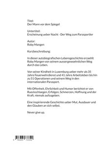 Titel: Der Mann vor dem Spiegel. Eine inspirierende autobiografische Geschichte über Mut und Ausdauer.