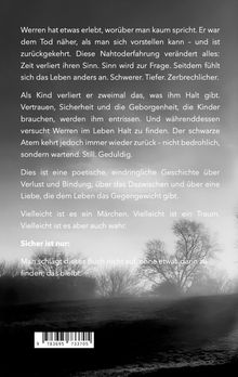 Beschreibung eines bewegenden Erlebnisses und eine poetische Geschichte über Verlust und Bindung, vor düsterer Landschaft.