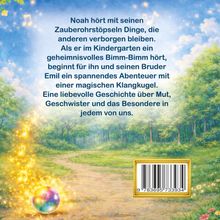 Ein Text erzählt von Noahs Abenteuer mit einem Zauberohrstöpsel, zusammen mit seinem Bruder Emil. Hintergrund: Waldszene.