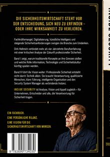 Texte beschreiben die Sicherheit im Wandel. Ein Mann mit Brille schaut ernst zur Seite. Barcode unten links.
