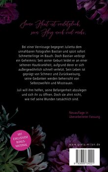 Der Text beschreibt eine emotionale Geschichte über Verletzlichkeit und Heilung. Mit floralen Akzenten und einem Barcode.