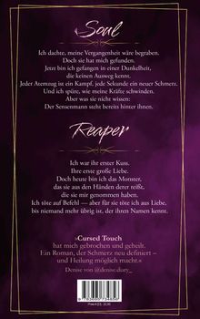 Oben steht "Soul" mit einem nachdenklichen Text. Darunter "Reaper" mit einem dramatischen Text. Unten ein Zitat zu "Cursed Touch".