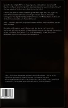 Text über ethische Entscheidungen beim Kauf billiger Produkte. Erwähnt Autor Frank C. Maikrantz und seine Arbeit. Unten ein Barcode.