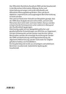 Text über den Auftrag des öffentlichen Rundfunks und dessen Kritik wird detailliert dargestellt, inklusive gesellschaftlicher Auswirkungen.