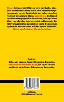 These und Gegenthese über Religion, Titelbild von Lukas van Leyden aus "Anbetung des Goldenen Kalbs", ISBN und Barcode.