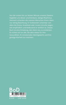 Einladung, den Atem neu zu entdecken; richtet sich an Gesundheit, emotionales Gleichgewicht, geistige Klarheit. BoD-Logo.