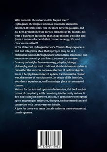 Text über die Verbindung des Universums durch Wasserstoff; Beschreibung eines Buches von Thomas Mayr, das diese Ideen erforscht.