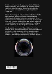 Texte über KI-Wirtschaft, Investitionen, Risiken und Illusionen. Unten Kreis mit Schaltkreismuster.