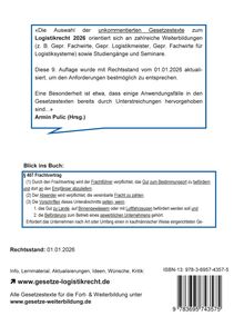 Texte und ISBN zu Gesetze Logistikrecht 2026, Blick ins Buch, Frachtvertrag, Infos auf www.gesetze-logistikrecht.de.