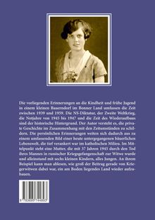 Ein altes Foto einer Frau im Retro-Look, umgeben von Text über Erinnerungen an Kindheit, Jugend und historische Ereignisse.