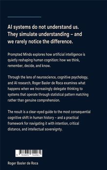 Text beschreibt die Simulation von Verständnis durch KI und die Auswirkungen auf menschliche Kognition. Autor: Roger Basler de Roca.