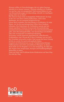 Roter Hintergrund mit weißem Text: Eine Beschreibung eines Buchs über Entscheidungsfindung und Problemlösung; unten Barcode.