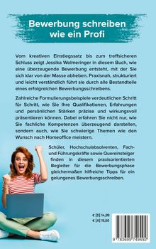 "Bewerbung schreiben wie ein Profi." Text auf blauem Hintergrund, freudige Frau mit Laptop. Preisangabe: €[D] 14,99, €[A] 15,50.