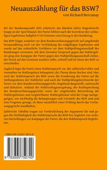 Neuauszählung für das BSW? von Richard Bercanay. Text über Wahlprüfungen und Wahleinsprüche bei der Bundestagswahl 2025.