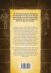 Zitat: „Ihr seid in eine Geschichte hineingeraten, die viel größer ist als das, was ihr seht...“ Illustration: Ägyptische Figuren.