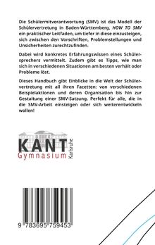 Text beschreibt die Schülerverantwortung in Baden-Württemberg. Unten Logo: "KANT Gymnasium Karlsruhe" mit Gebäudeabbildung. Barcode vorhanden.