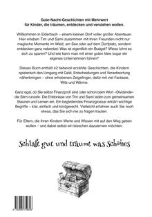 "Gute-Nacht-Geschichten mit Mehrwert" steht oben. Unten ist eine Schatztruhe.