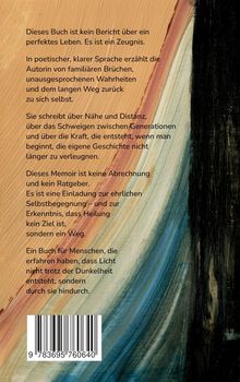 Das Memoir thematisiert familiäre Brüche und Heilung als Weg. Hintergrund: abstrakte Pinselstriche in Erdtönen.