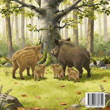 ISBN 978-3-96576-074-9. Illustration: Zwei erwachsene Wildschweine und drei Frischlinge unter einem Baum im Wald.