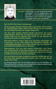 Text über dem Autor: Claude Peiffer, Sci-Fi-Fan. Mai 34 DNW: Krieg gegen Flisser. Geheimnisse, Intrigen und Konflikte. 로고 oder Illustration links oben.