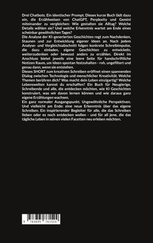 Text über Chatbot-Erzählweisen. Vergleich von ChatGPT, Perplexity, Gemini. Kreatives Schreiben inspiriert durch KI. ISBN unten.